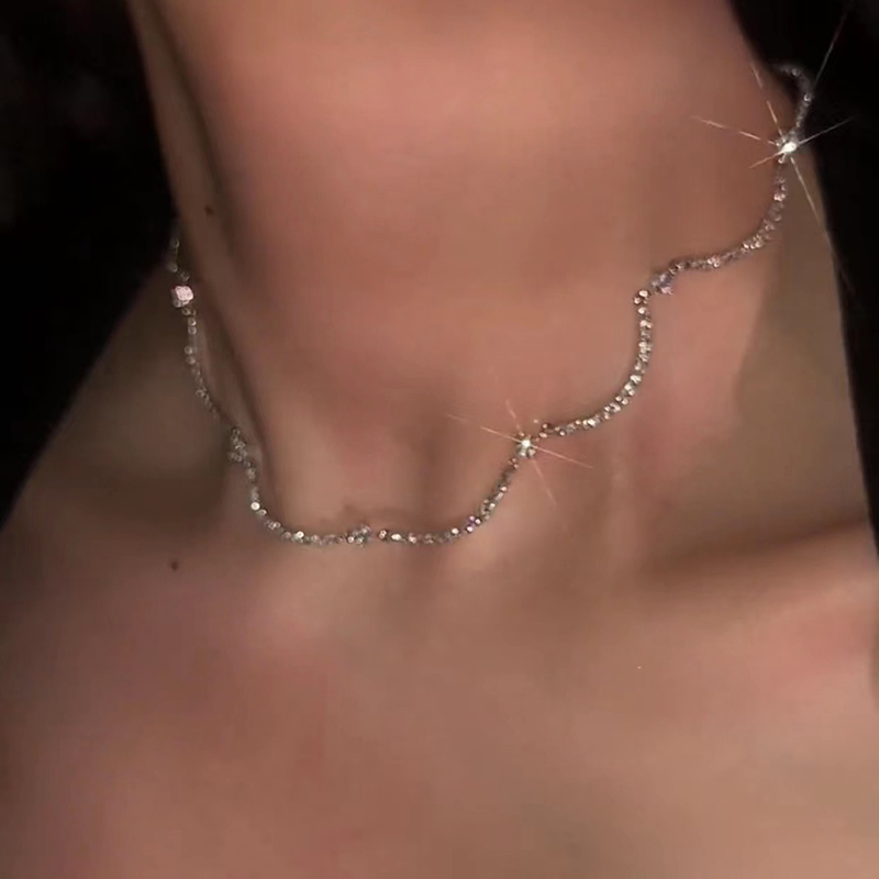 超闪锆石波浪项链女早春