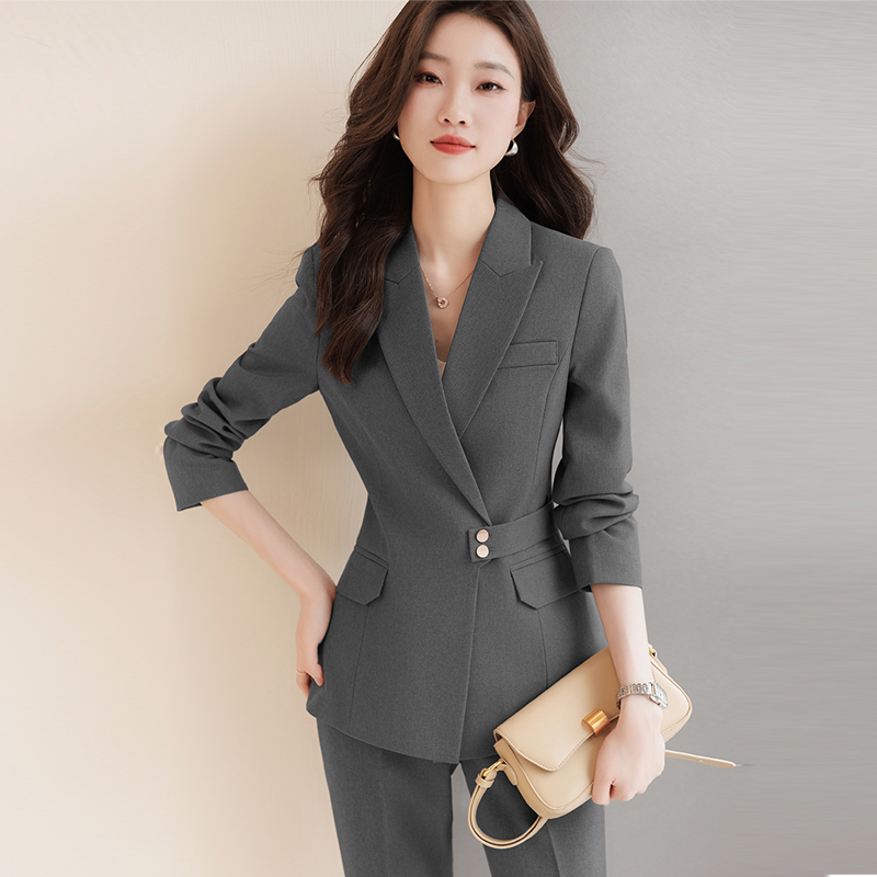 职业西装套装女2025春秋款气质修身高端西服样品屋展示中心珠宝金