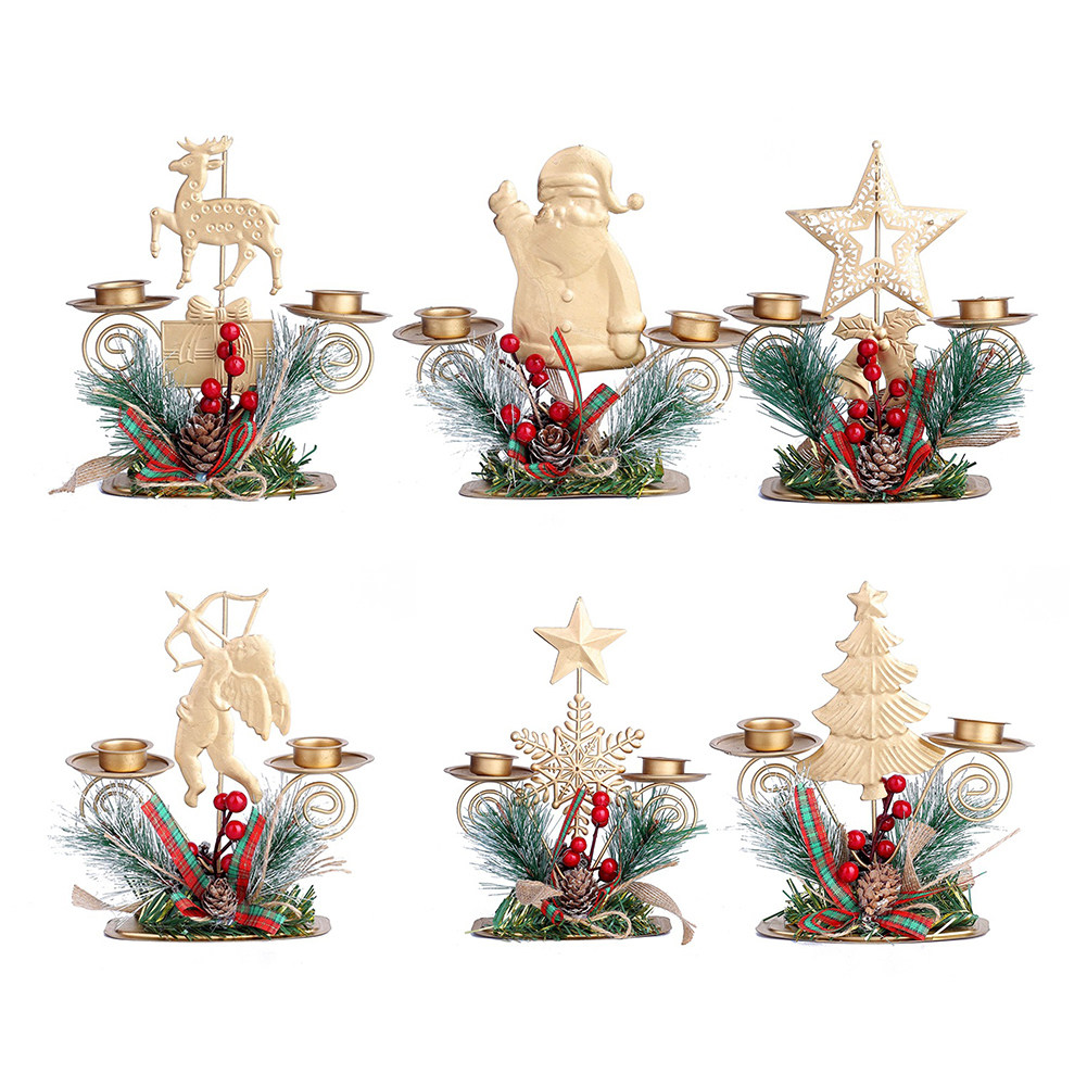 2021 christmas gift wrought iron wind lantern candle holder