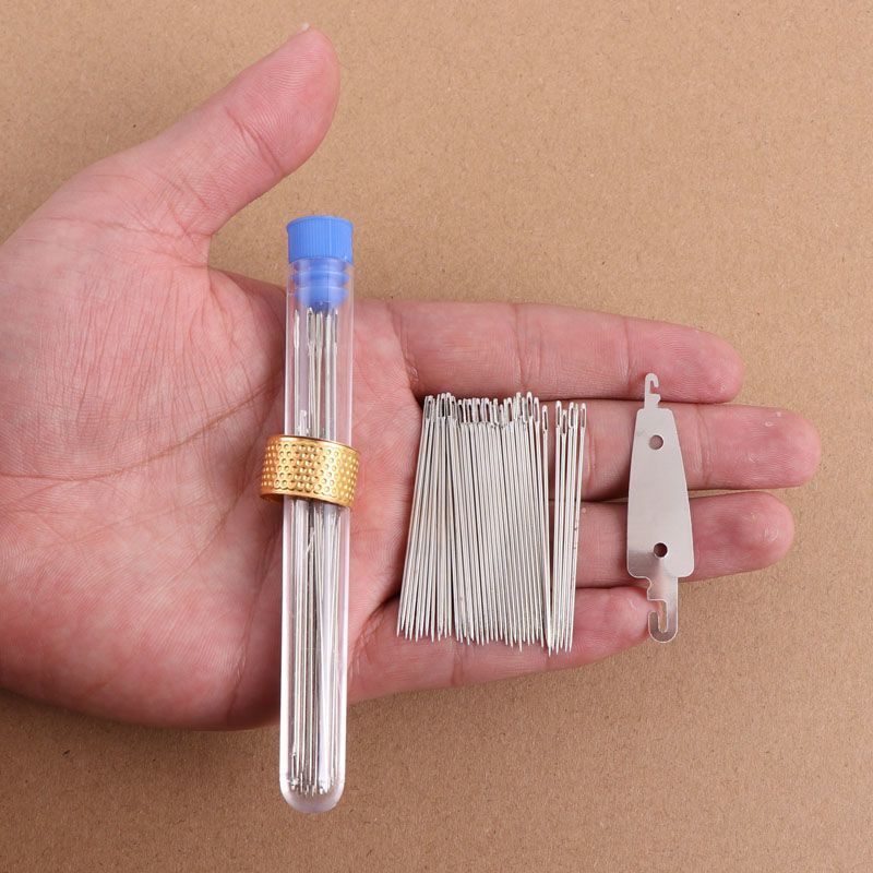 家用大孔钢针细长缝衣针老人手工绣花小针大眼工具箱套装实用礼品