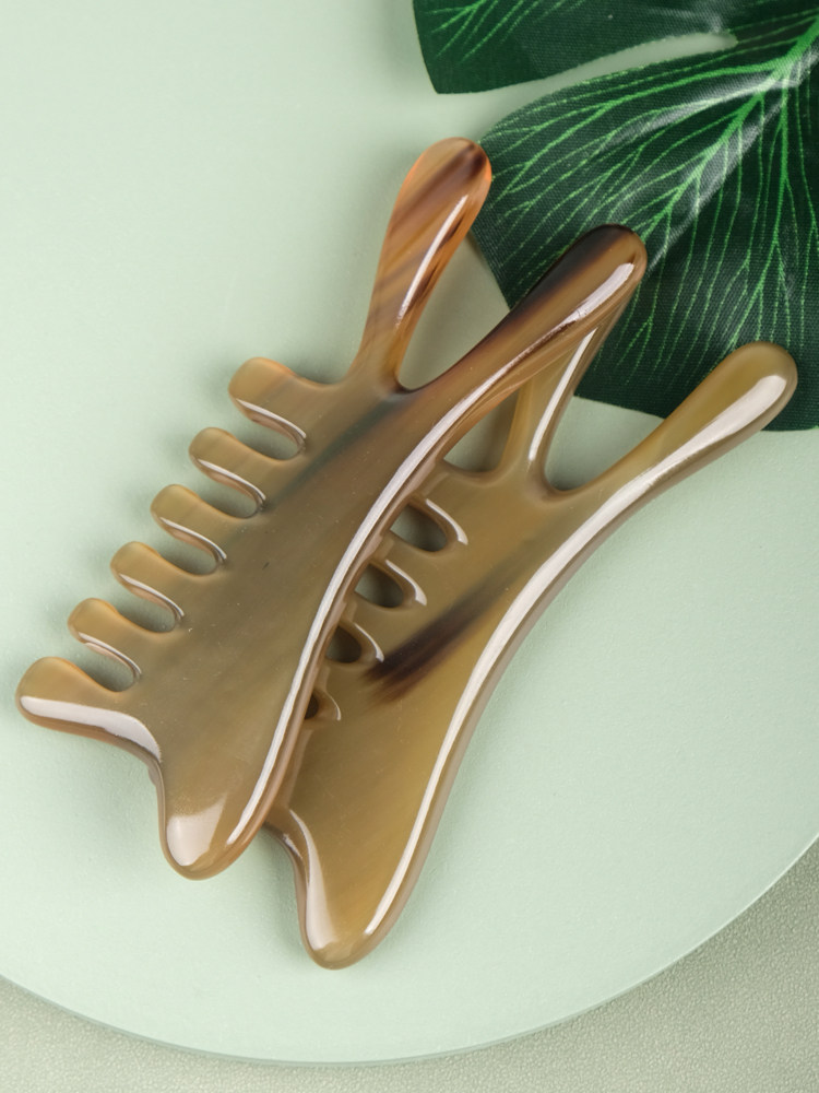 마사지빗 코미용기 순수천연백색물소뿔두피두피치료 전신만능물방울치아경락빗