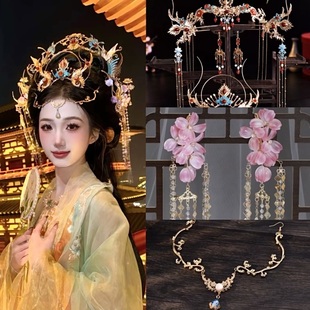 皇禹翔原创【凤歌雀】古风公主婚嫁发饰神女发冠发簪额饰品璎珞女