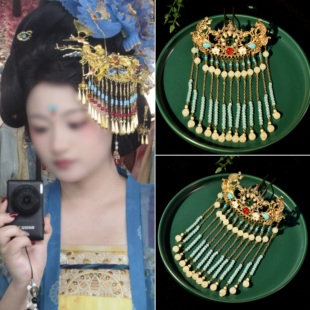 唐风明制压鬓汉服头饰少女流苏步摇簪子明制发钗发梳国风汉服前额