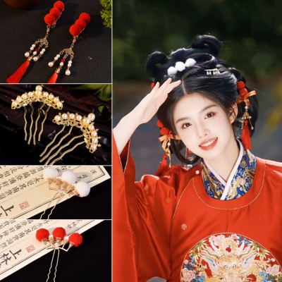 【小冰糖】艾米同款红毛绒发夹