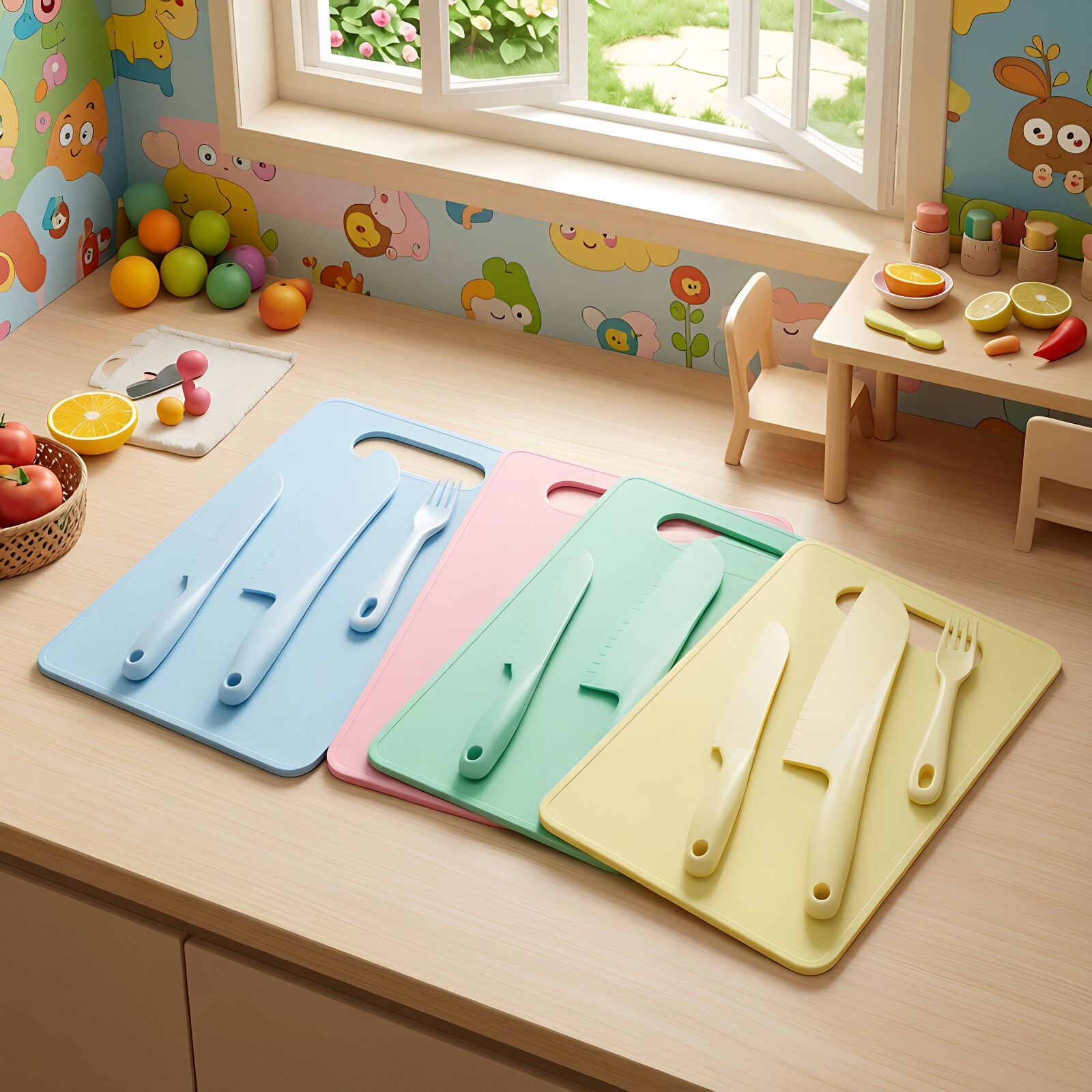 儿童塑料刀幼儿园用塑料安全水果刀具不伤手玩具菜刀小刀套装早教
