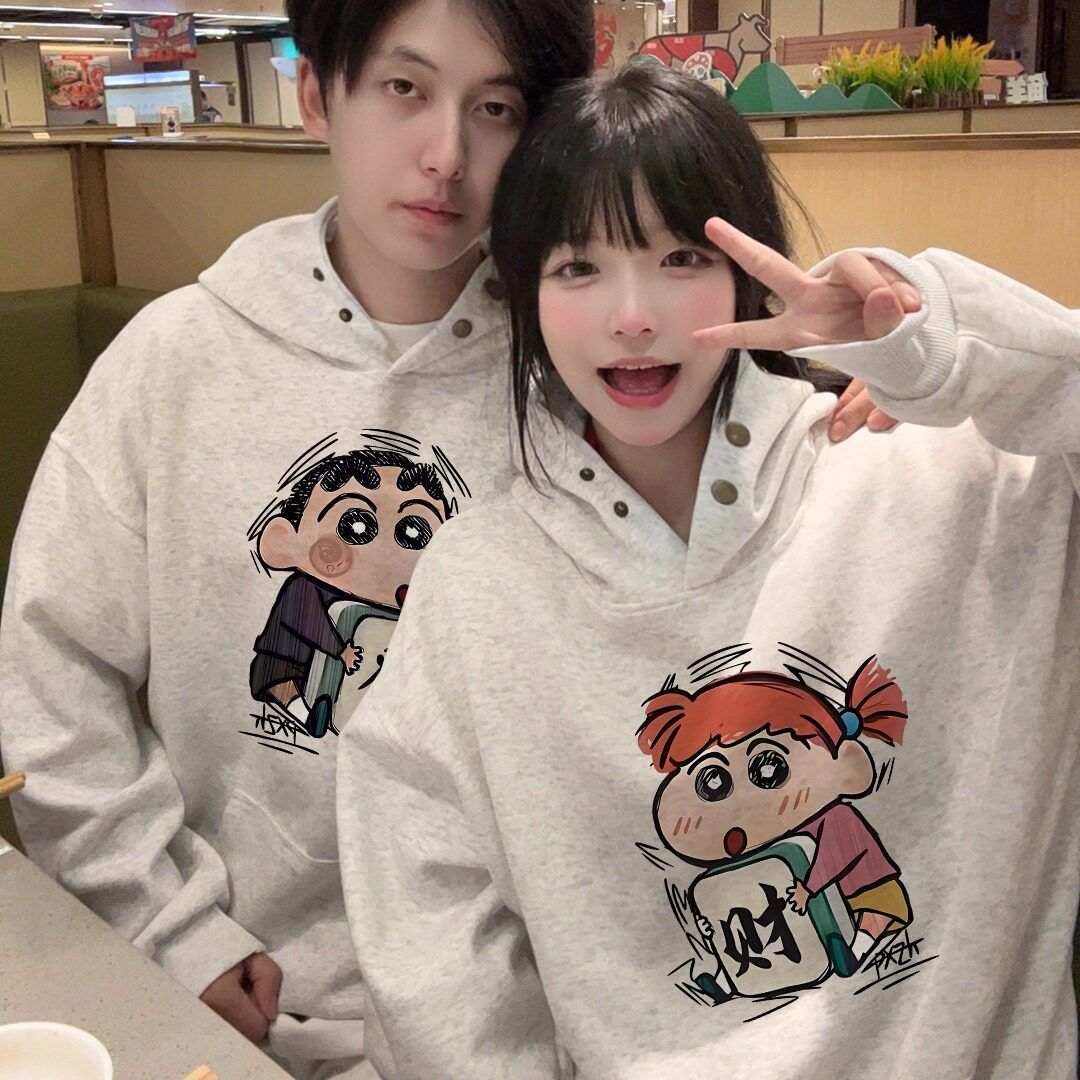 蜡笔小新情侣卫衣女秋冬情侣装图片