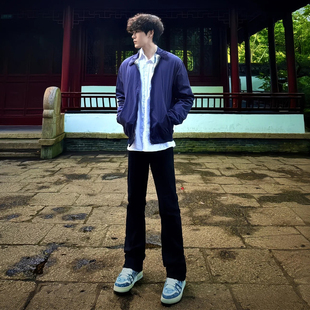 夏季2025柳叶弯刀牛仔裤子潮黑色vibe直筒修身裤子男青年微喇裤子