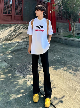 cleanfit黑色柳叶弯刀牛仔裤子美式时尚vibe直筒窄版修身微喇裤子