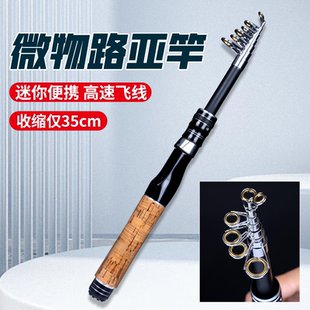微物路亚竿套装远投钓鱼竿全套伸缩迷你便携路亚海杆儿童垂钓鱼竿