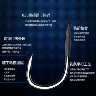 大物鱼钩歪嘴刀锋青鱼钩草鱼伊势尼巨物散装正品钓鱼进口加粗大号