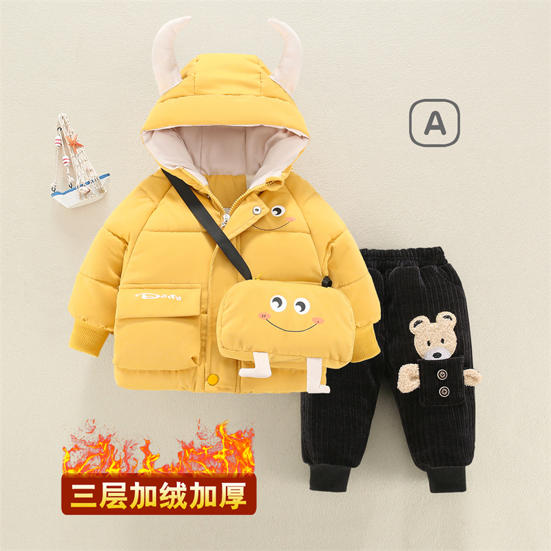 宝宝冬季新款加绒加厚羽绒棉服