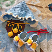 rlk宝宝鞋 diy材料包手工钩针编织牛奶棉毛线送教程 子帽子婴儿套装