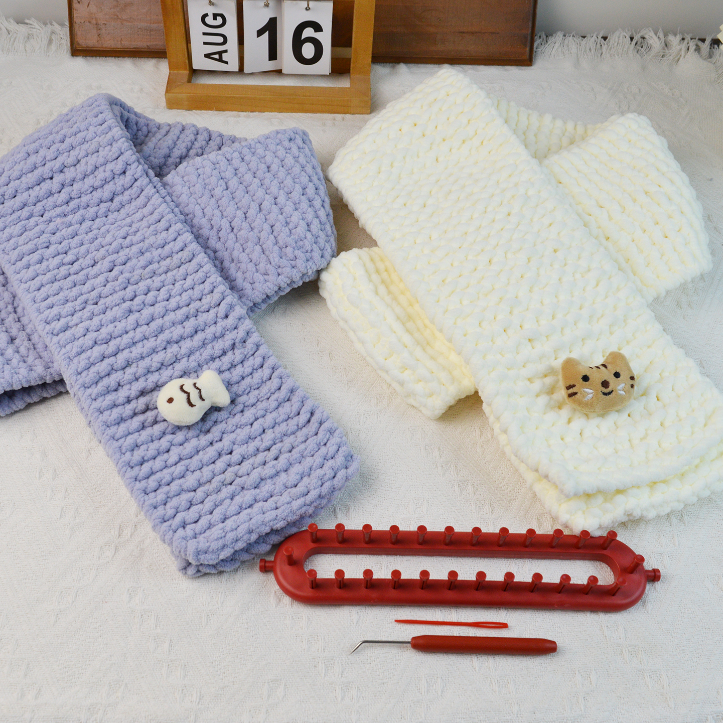 rlk小鱼小猫围巾编织材料包