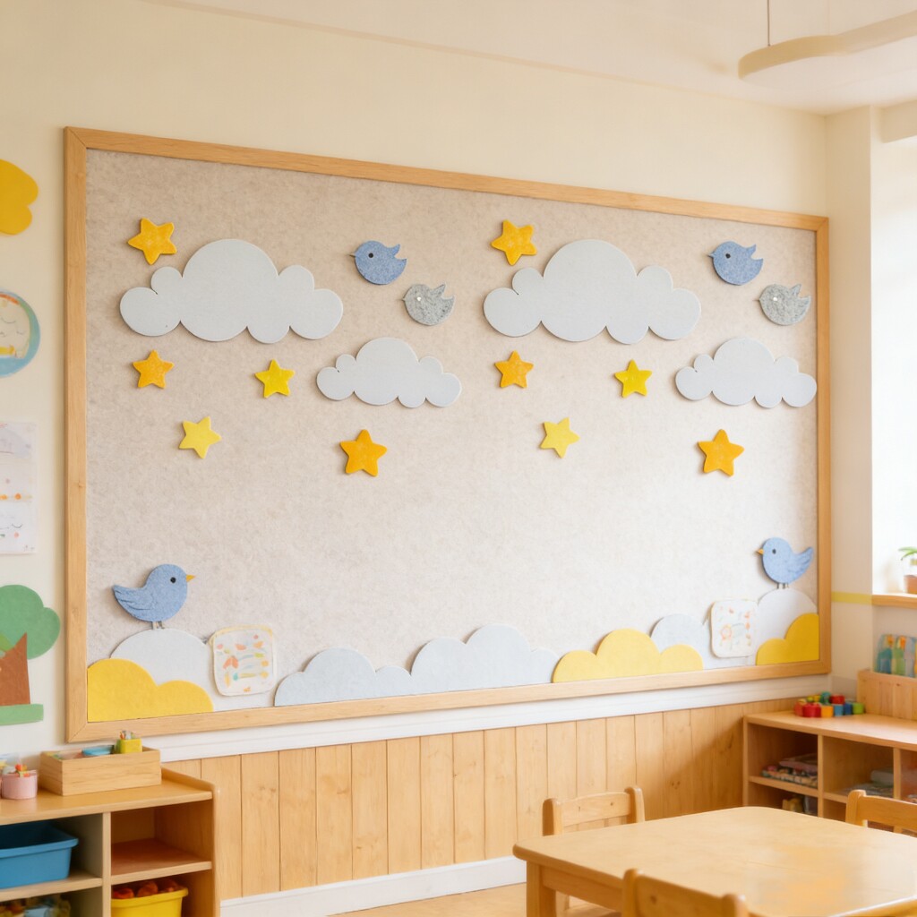 立体云朵毛毡板儿童房墙面装饰幼儿园环创墙贴教室布置装饰文化墙