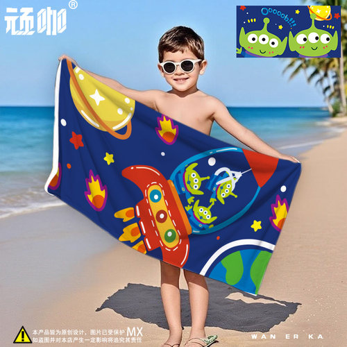 速干长条毛巾定制印花毛巾卡通创意玩具总动员游泳毛巾儿童海边