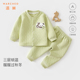 男宝a类6女 保暖婴幼儿宝宝纯棉春装 婴儿衣服秋冬夹棉分体套装 春季