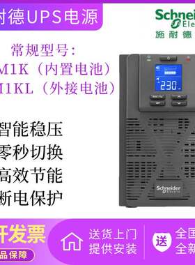 施耐德UPS不间断电源 SPM1KL 1KVA/800W服务器网络设备稳压延时