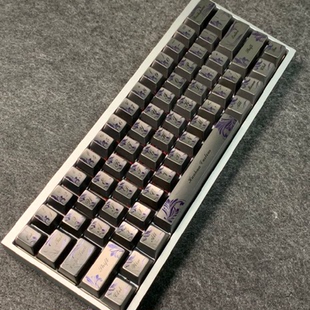 wooting键帽宫廷花蓝色艺术字哑中枪原厂高度全套金属键帽锌合金