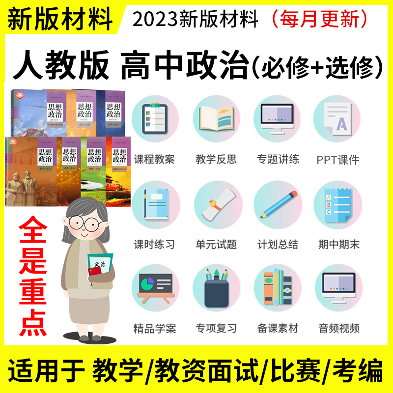 新人教部编版高中政治必修一二三4电子试卷ppt课件电子版教案资料