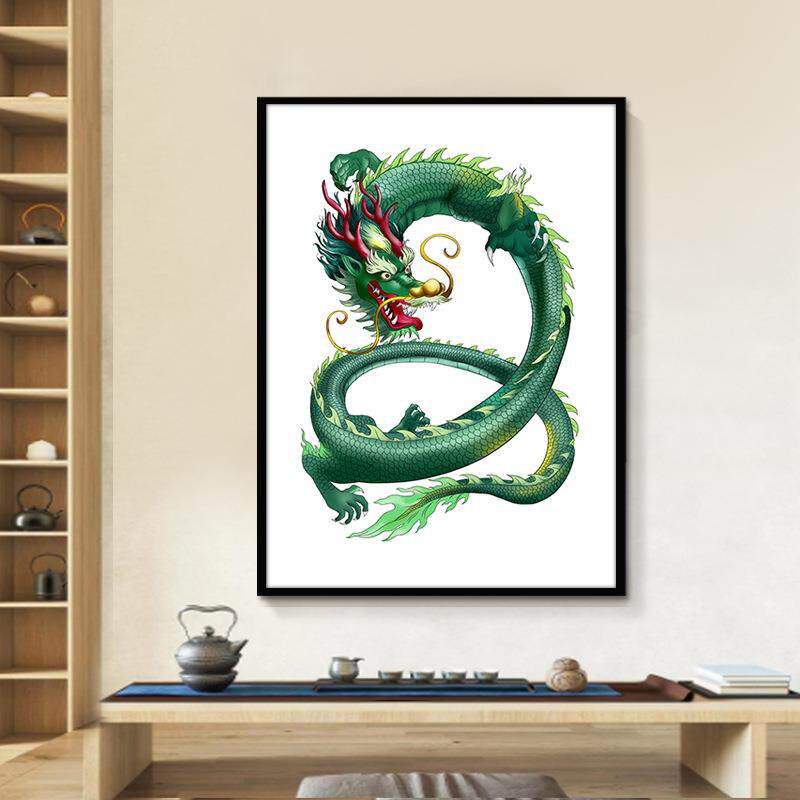 青龙画龙画像挂画龙图飞龙在天壁画青龙献瑞客厅玄关装饰画招财画