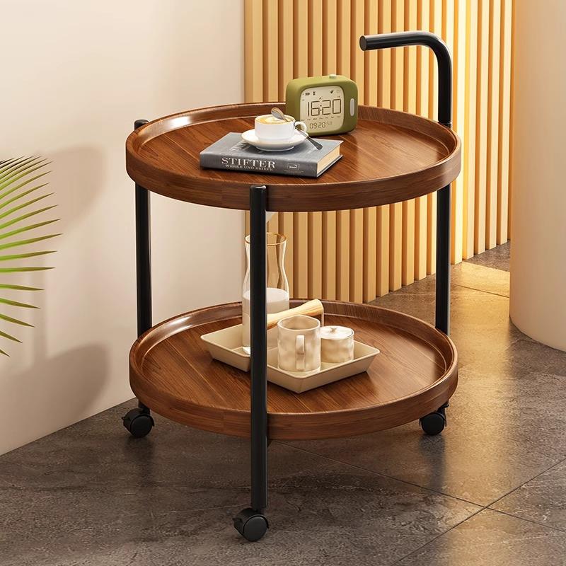 家用茶几小推车客厅阳台沙发床头迷你小桌子储物置物架带轮角几