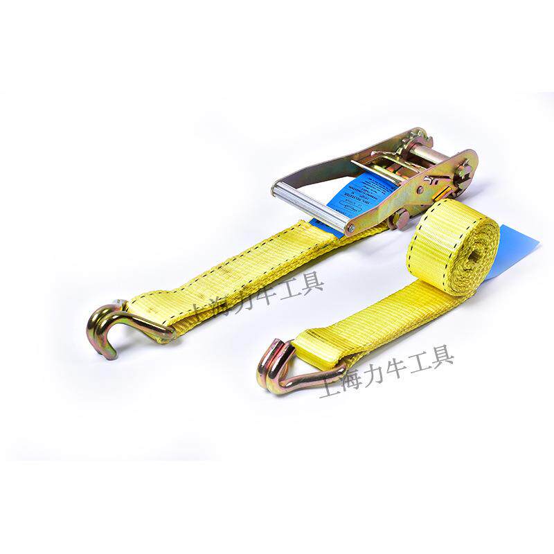 50MM*10M*5吨双钩上海力牛货物捆绑带汽车用收紧器快速固定绑带绳