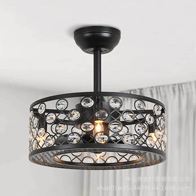 美式风扇灯工业风吸顶灯风扇吊灯复古吊扇商用电风扇餐厅仿古灯具