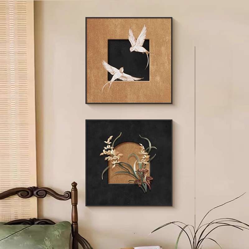 复古艺术客厅墙面装饰画法式中古卧室书房摆台画方形壁画玄关挂画图片