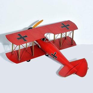 复古大型二战飞机模型纯手工铁艺工艺品摄影道具创意家居软装摆件