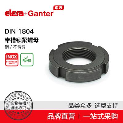 ElesaGanter伊莉莎冈特DIN1804带槽锁紧螺母钢/