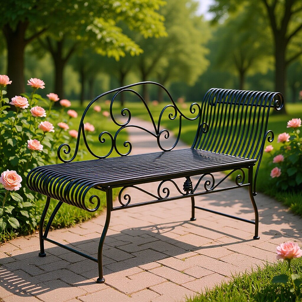 欧式复古铁艺长椅户外庭院花园双人休闲座椅公园阳台防腐防锈长凳