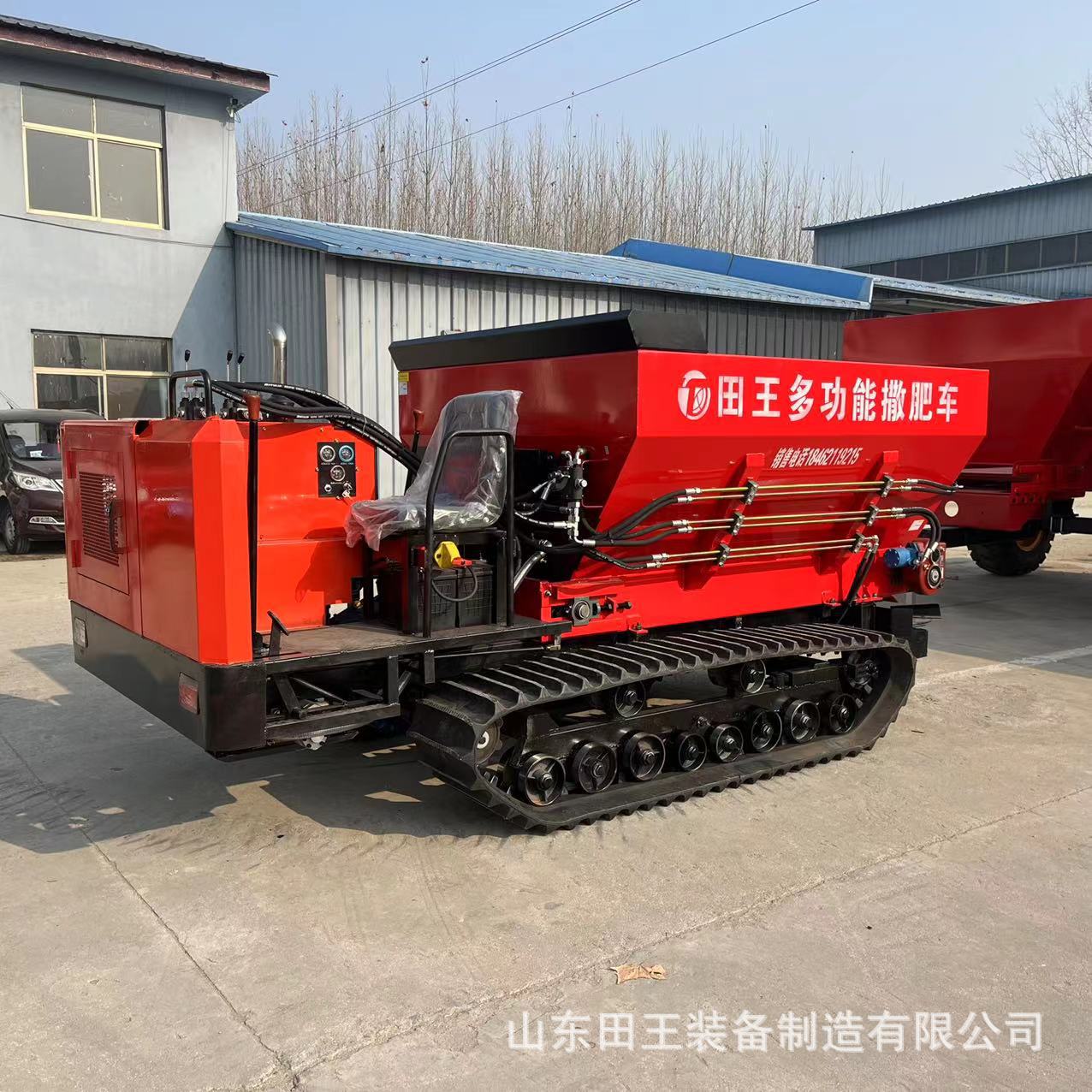 履带撒肥机 全自动农用大棚用扬粪车 自带动力水稻田自走式撒粪车