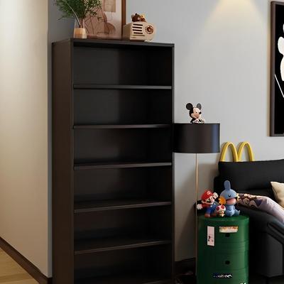 北欧轻奢风书架落地置物架一体靠墙书柜客厅书房大容量收纳展示柜