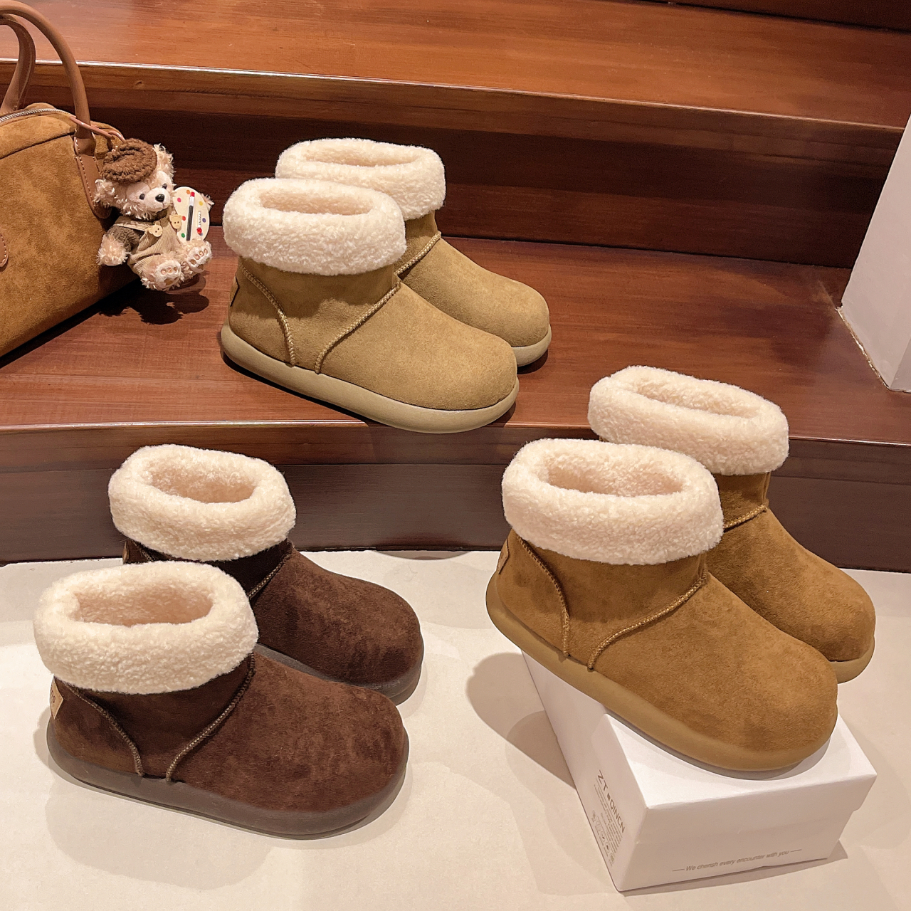 保暖棉鞋厚底增高短靴子