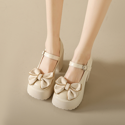 粗跟防水台凉鞋仙女风玛丽珍单鞋