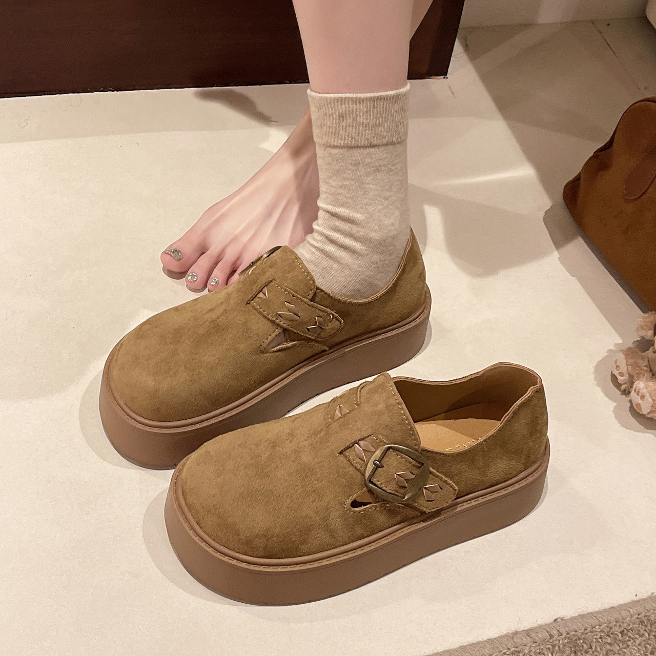 厚底勃肯鞋女2026春季新款一脚蹬懒人鞋全包单鞋软底软面舒适女鞋,女鞋,勃肯鞋/软木鞋,淘宝优惠券,粉丝福利购,淘宝优惠卷