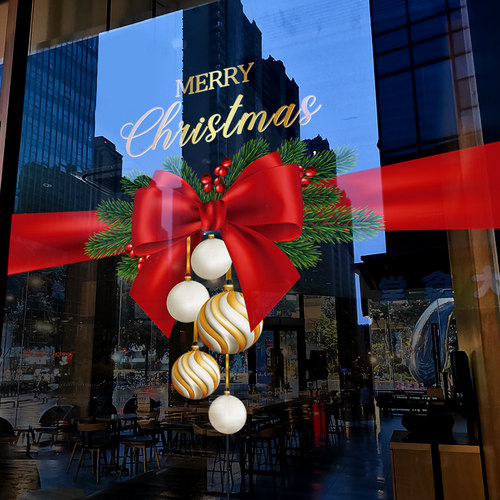 圣诞节装饰静电贴玻璃门贴纸