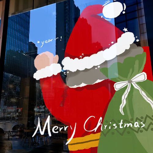 圣诞节装饰静电贴玻璃门贴纸