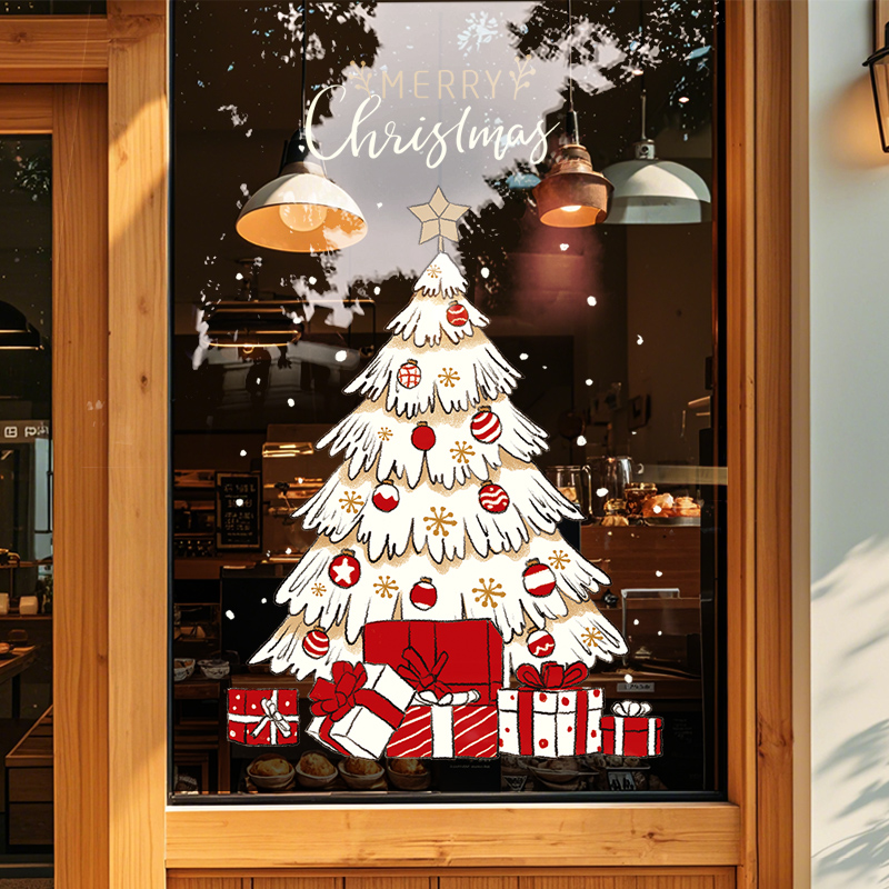 圣诞节装饰静电贴玻璃门贴纸