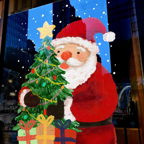 圣诞节装饰静电贴玻璃门贴纸