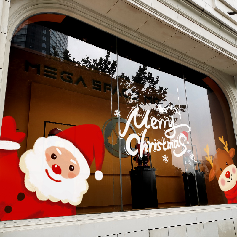 圣诞节装饰静电贴玻璃门贴纸
