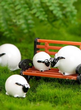 生日生肖礼物公仔小摆件可爱迷你仿真小绵羊卡通公仔装饰配件