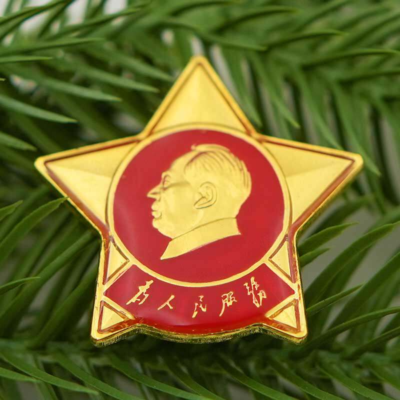 章锌合金胸针立体红色五角星徽章男帽包饰品领花个性金属