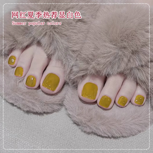 姜黄色甲油胶2025年新款芥末黄甲油胶鹅黄色美甲胶夏季指甲油脚趾