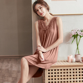 薄款 新款 中年妈妈加大码 睡衣高档无袖 背心家居服 莫代尔睡裙女夏季