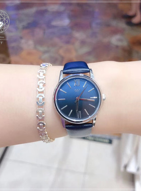 清仓特价韩国OST专柜正品皮带女士手表大表盘蓝色休闲防水石英表