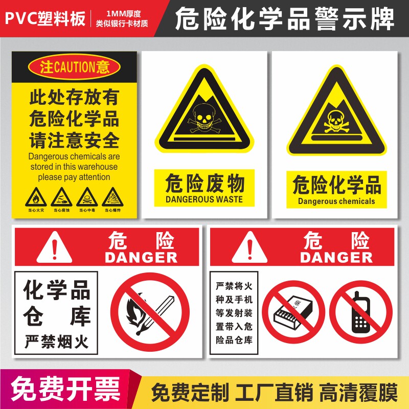 烟火当心腐蚀化学品仓库注意安全防止静电加油站标识提示牌警告标志牌