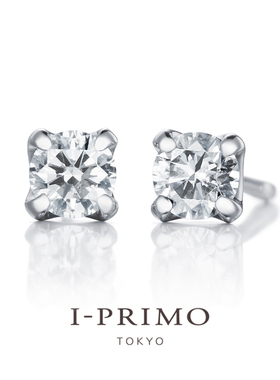 【情人节礼物】I-PRIMO钻石耳环RIGEL 18K白金耳钉生日礼物iprimo
