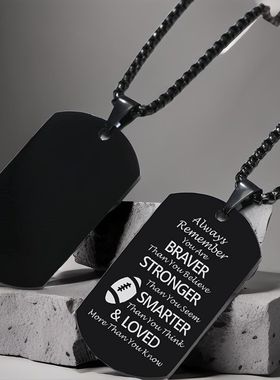 不锈钢定制军牌项链欧美跨境纪念吊牌节日礼物金属刻字项链