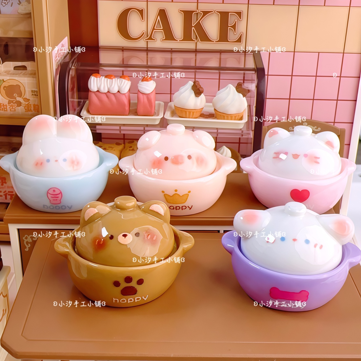 定制仿真微缩食玩动物砂锅diy奶油胶树脂饰品配件娃屋摆件捏捏盘